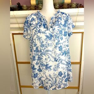 Haver+ Blair London Ruffled  sleeve & neck English lined chiffon blouse NWOT